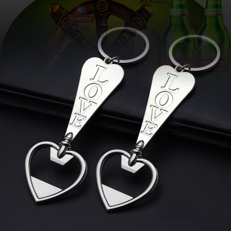 8:X-1017 love bottle opener nickel color