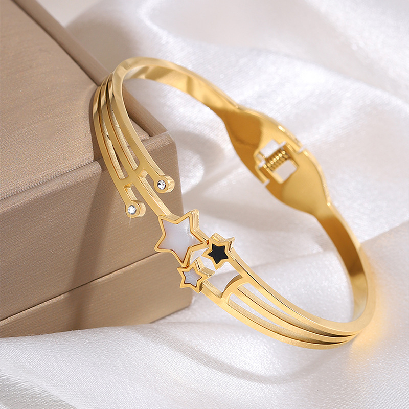 1:Gold meteor open bracelet