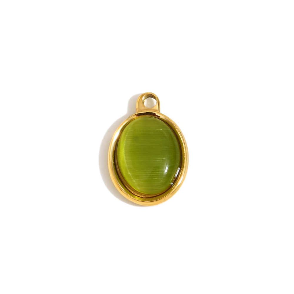 Emerald water drop pendant-gold-2