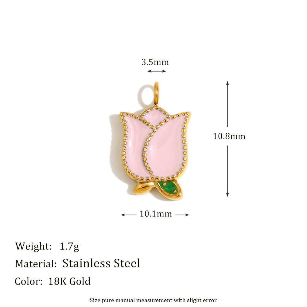 Oil dripping flower pendant-gold