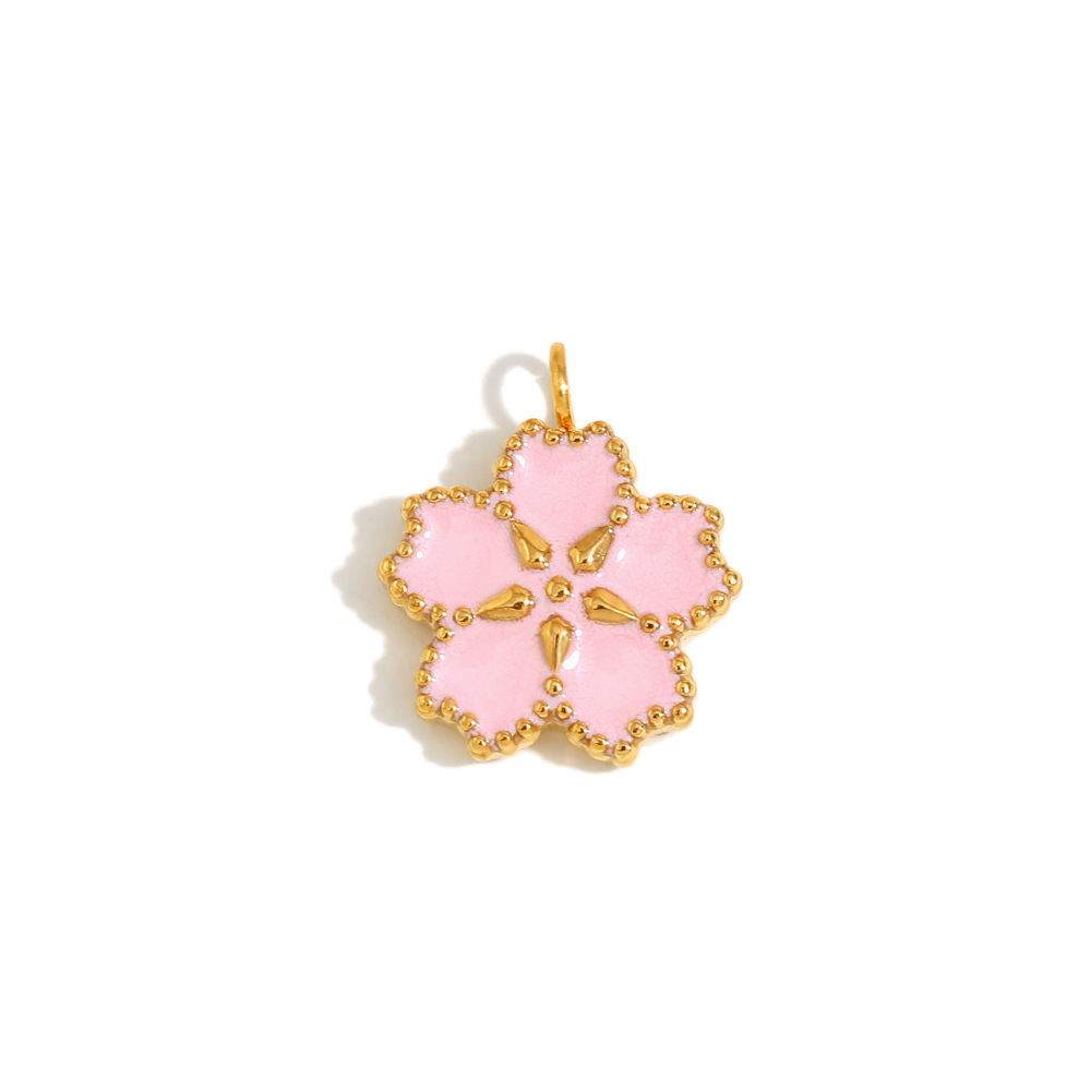 Sandblasted flower pendant-gold powder