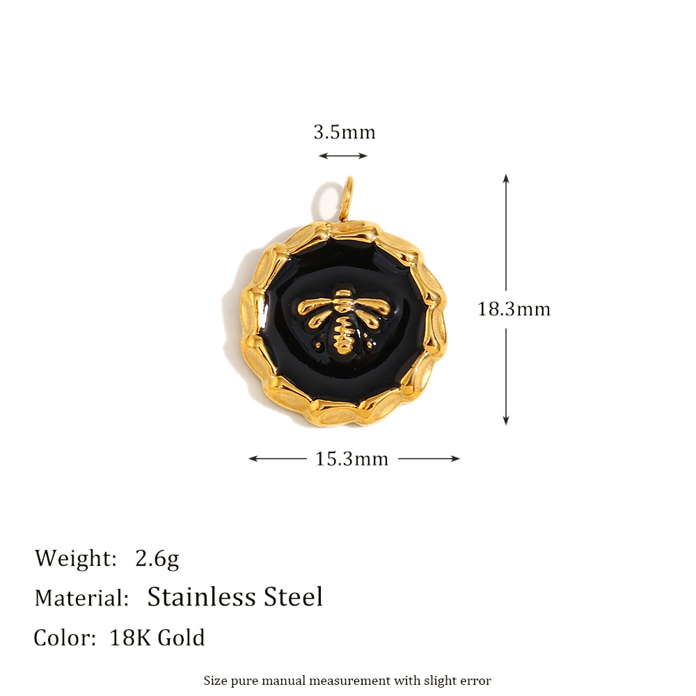 Oil dripping bee pendant-gold