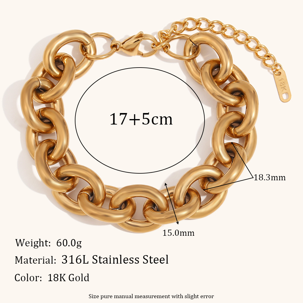 1:Round Thick Chain Bracelet