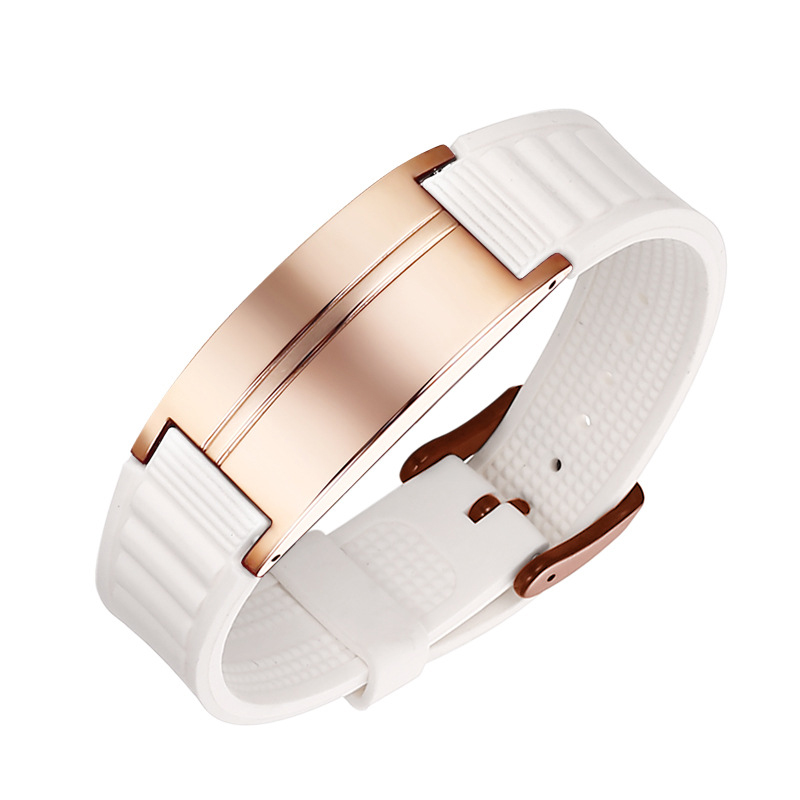 1:Rose Gold white strap bread magnetic