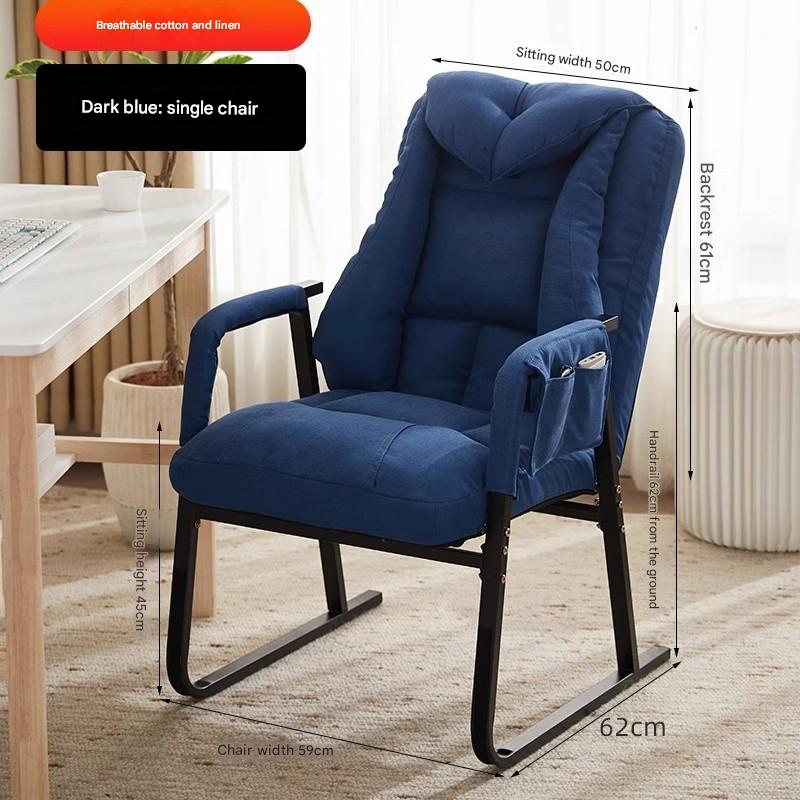 [cotton and linen] dark blue - single chair
