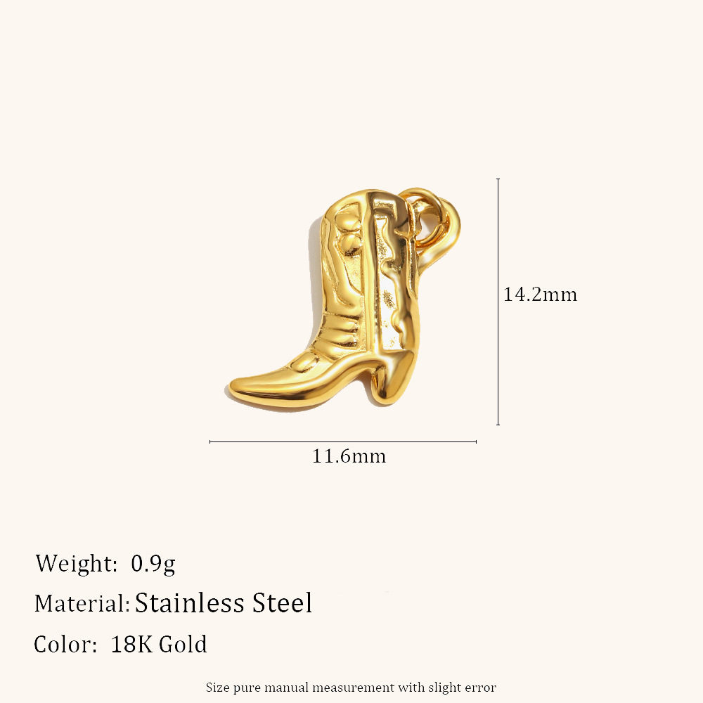 Cowboy boot pendant-gold