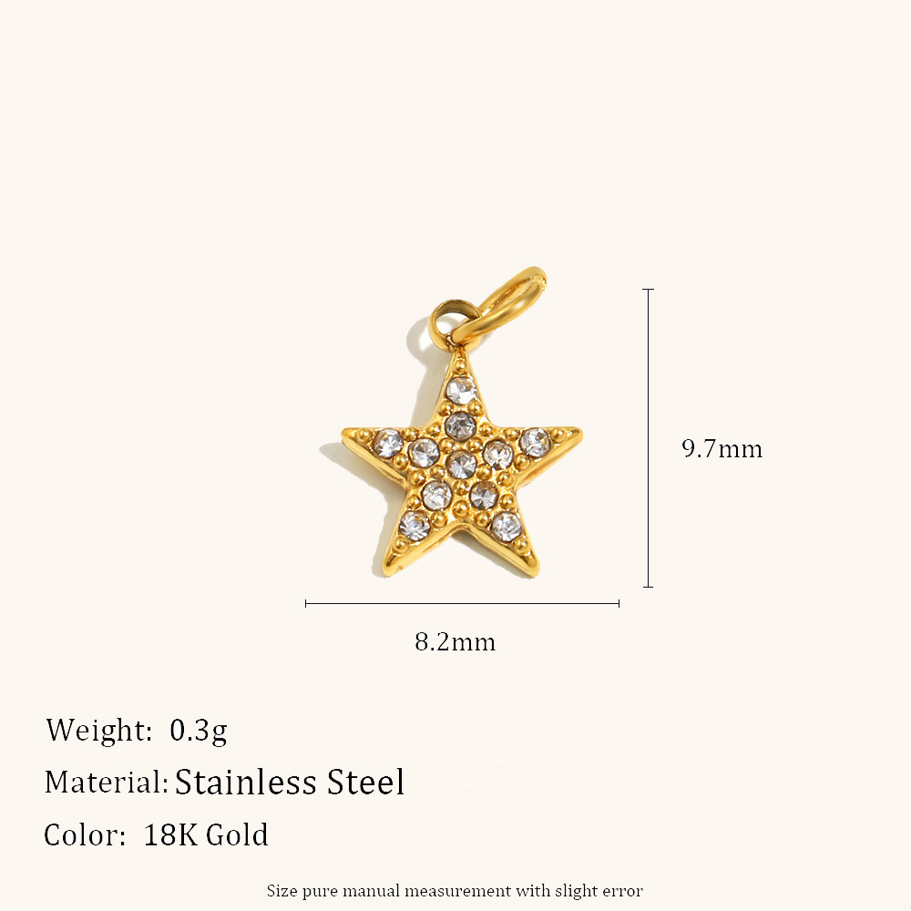 Thin five-pointed star pendant-gold