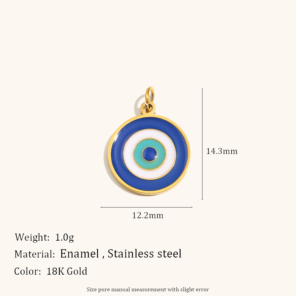Multi-layered oil dripping eye pendant-gold