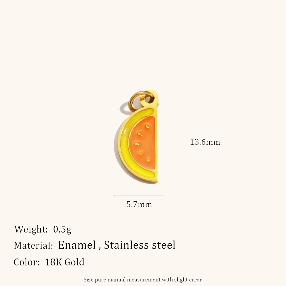 18:Semi-circle cantaloupe pendant-gold