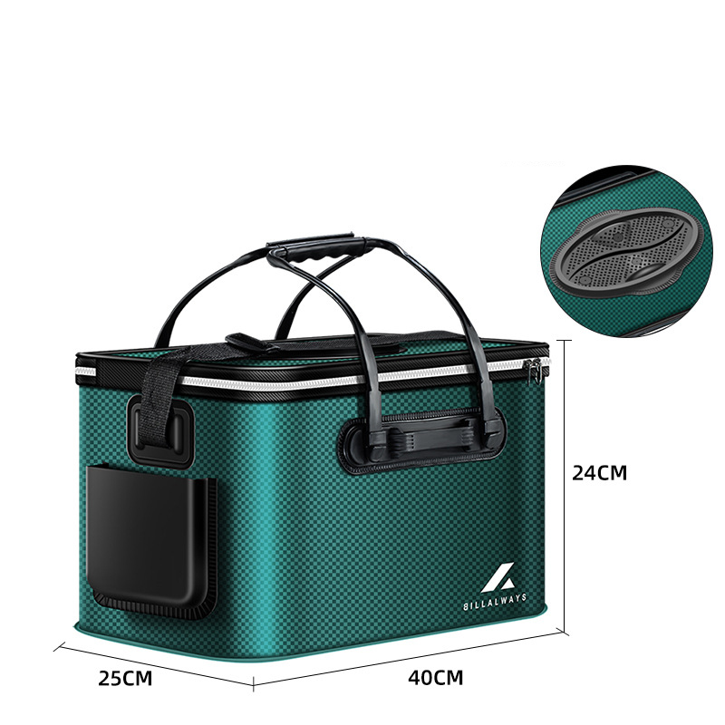 [automatic fish projection model] 40cm dark green carbon pattern (with side pocket)