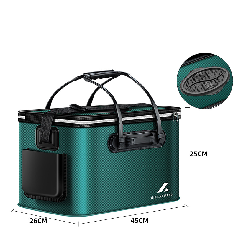 [automatic fish projection model] 45cm dark green carbon pattern (with side pocket)