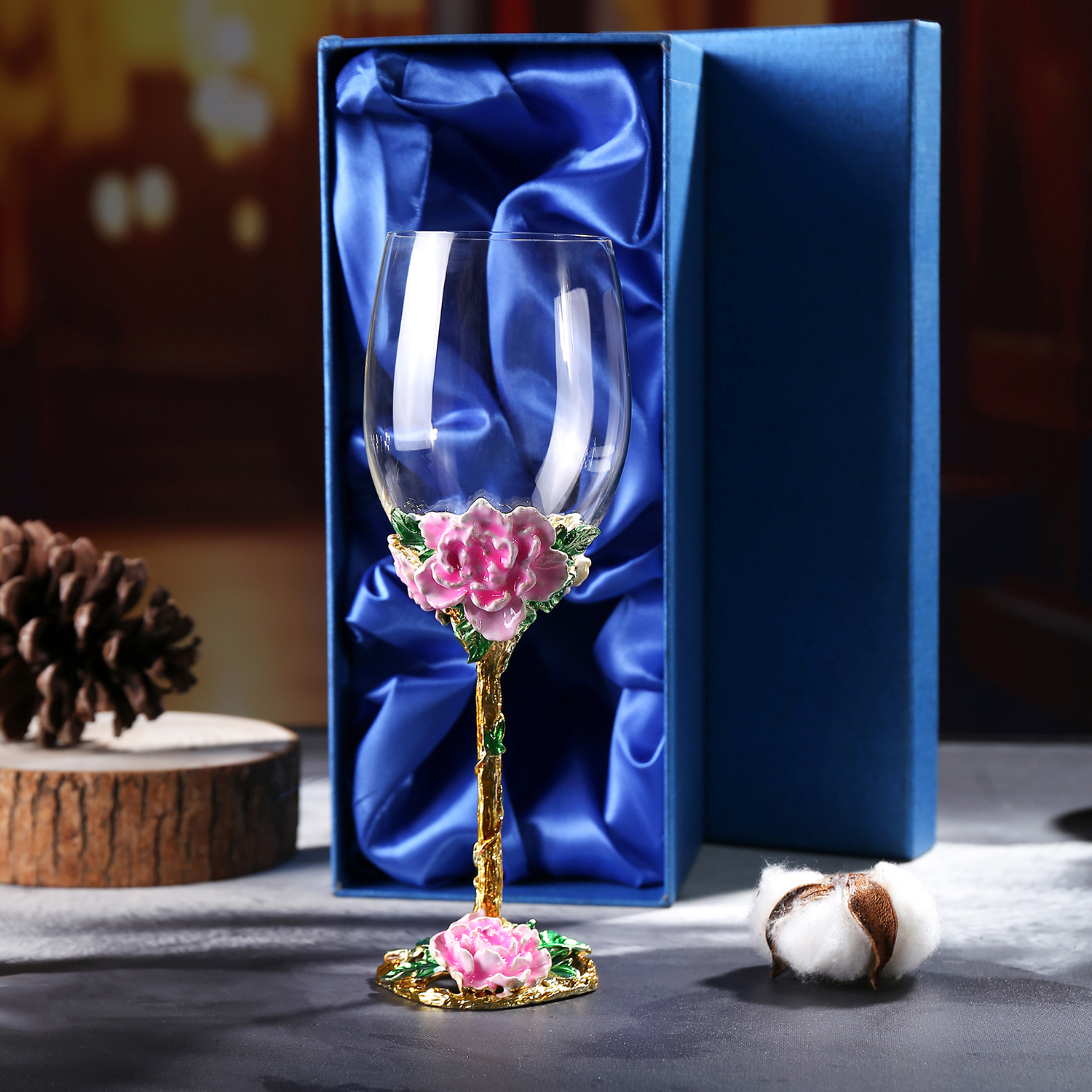 Pink 1 glass gift box