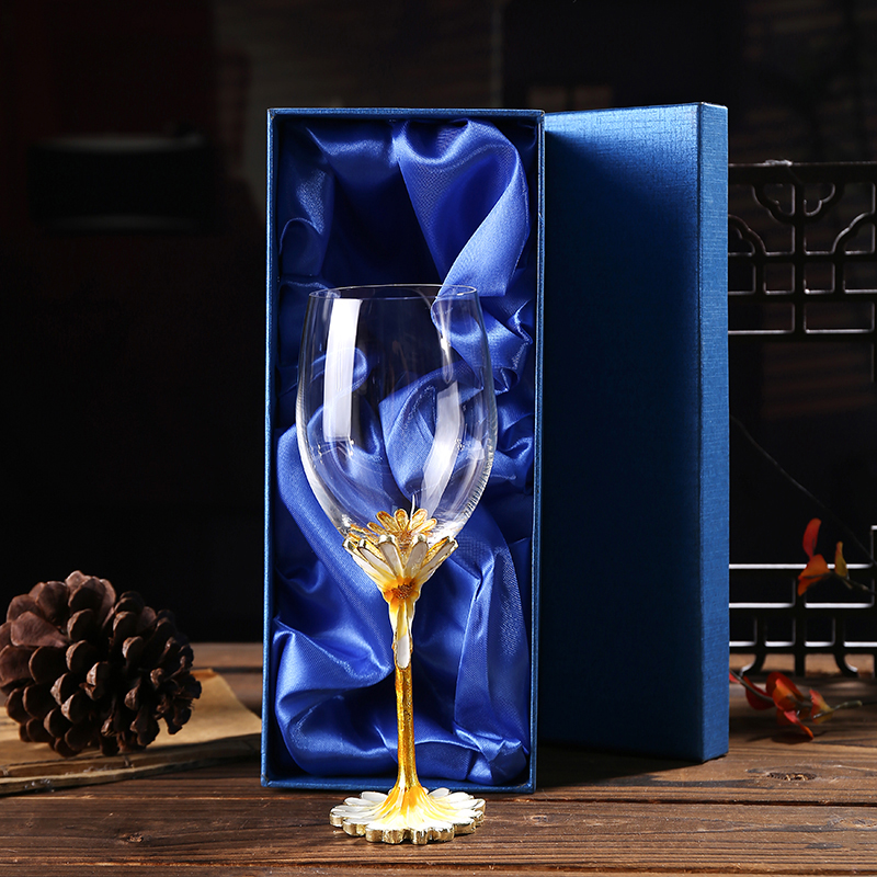 Yellow 1 glass gift box
