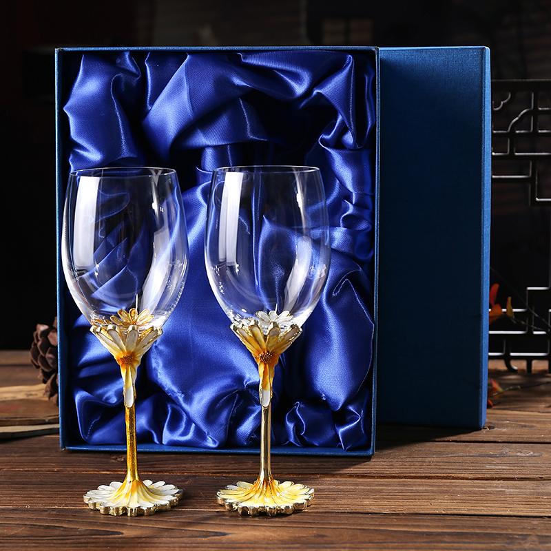 Yellow 2 glass gift box