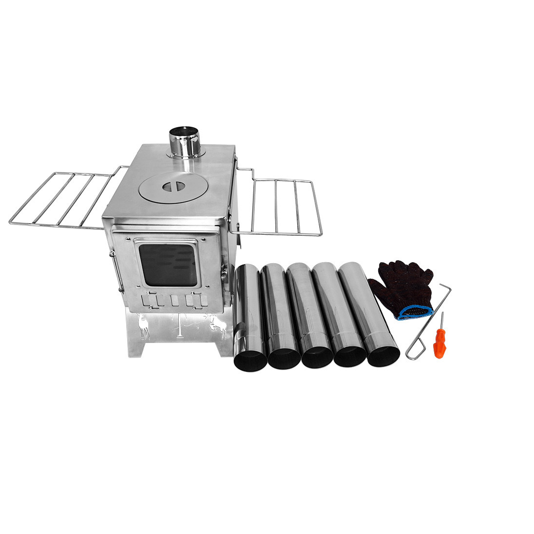 Desktop wood stove stainless steel