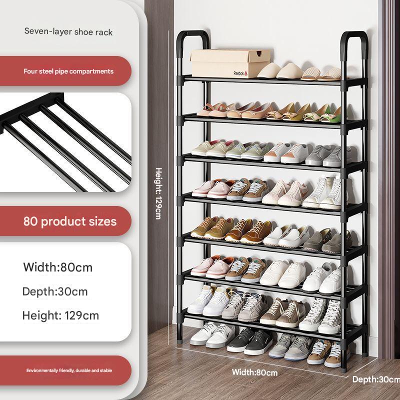 12 diameter-80CM-7 layer black shoe rack