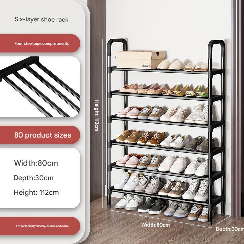 12 diameter-80CM-6 layer black shoe rack