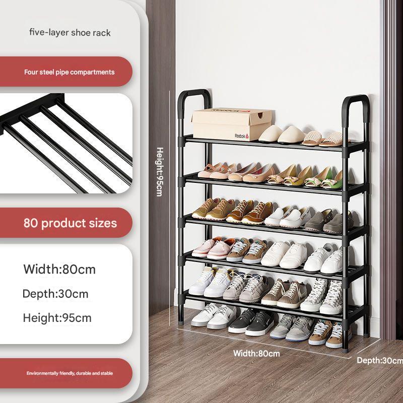 12 diameter-80CM-5 layer black shoe rack