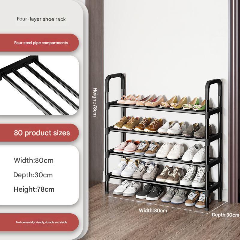 12 diameter-80CM-4 layer black shoe rack
