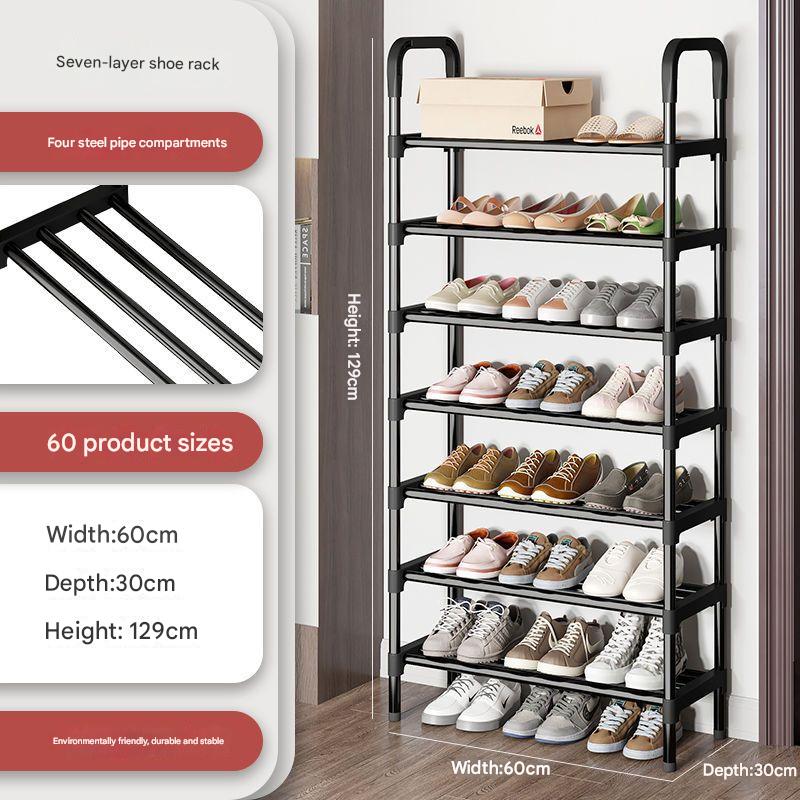 12 diameter-60CM-7 layer black shoe rack
