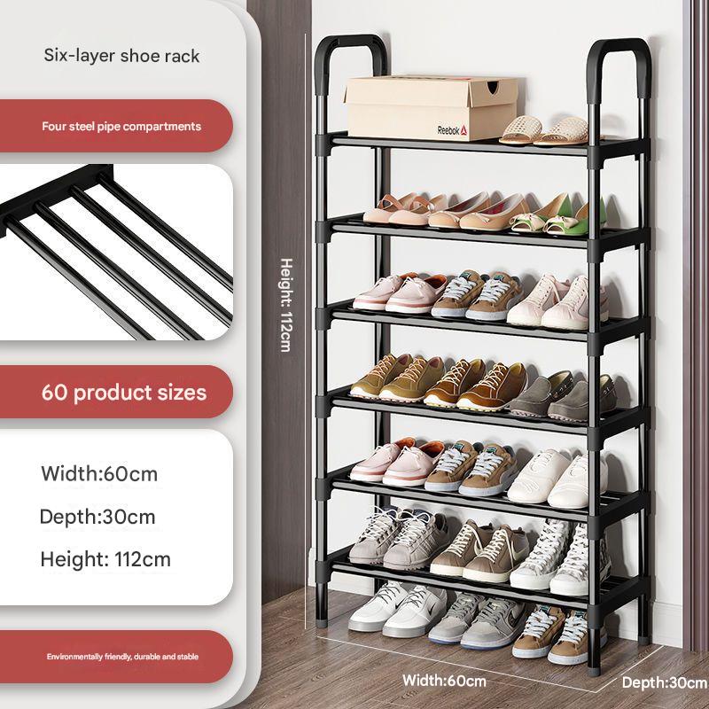 12 diameter-60CM-6 layer black shoe rack
