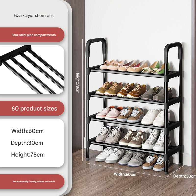 12 diameter-60CM-4 layer black shoe rack