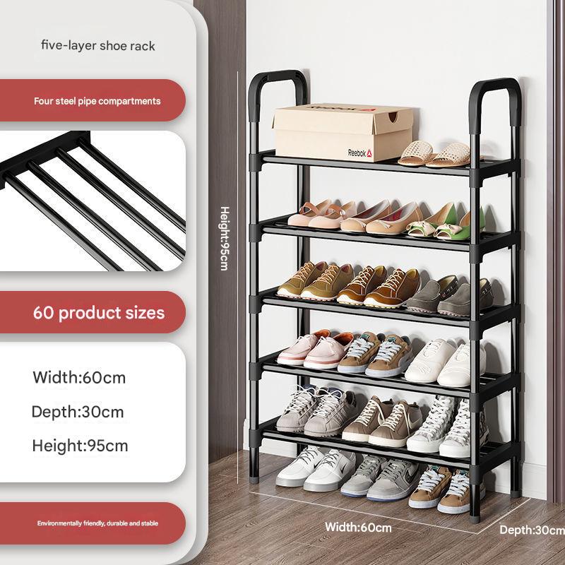 12 diameter-60CM-5 layer black shoe rack