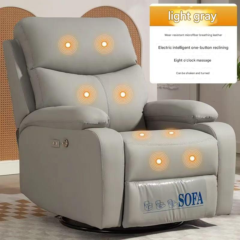 Grey|Electric smart massage reclining belt with rocking [one-button adjustment]