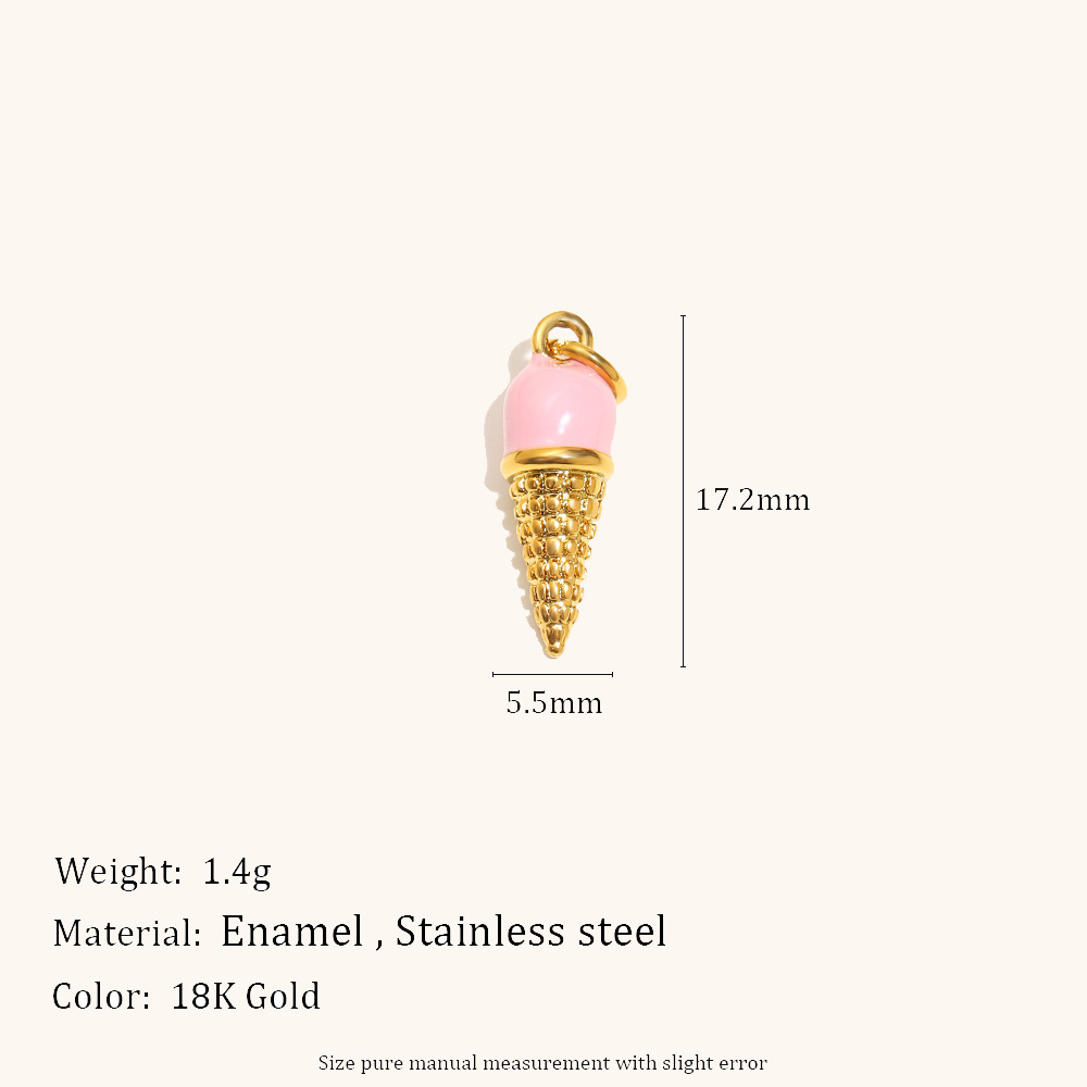 6:Oil dripping ice cream pendant-gold