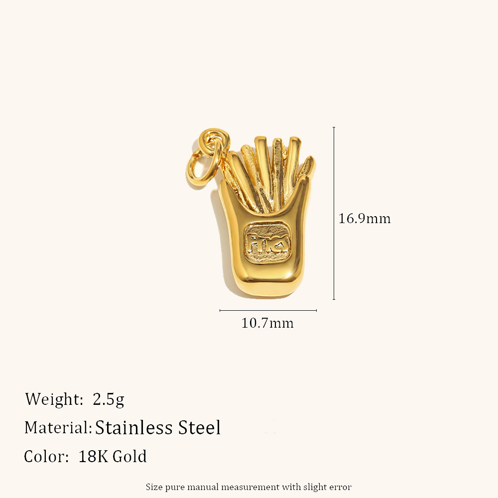 10:French fries pendant-gold