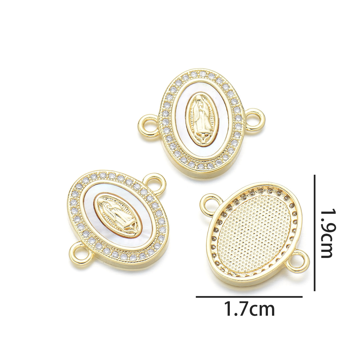 7:Oval golden edge Virgin hand (natural shell)