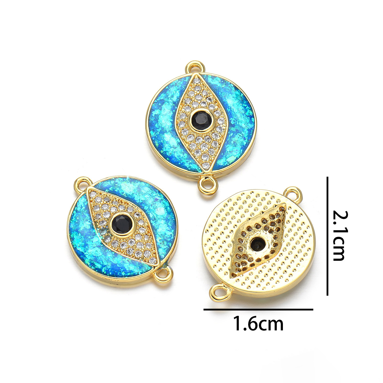 9:Round Eyes (peacock blue opal)