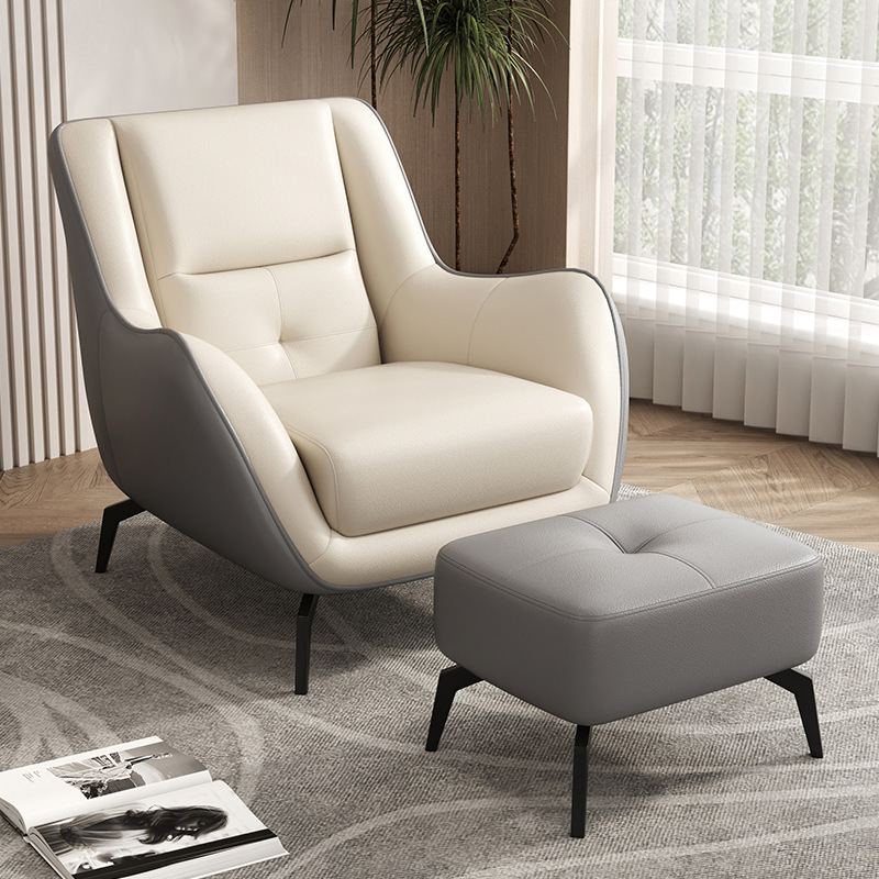 Beige and Gray tech fabric with footrest