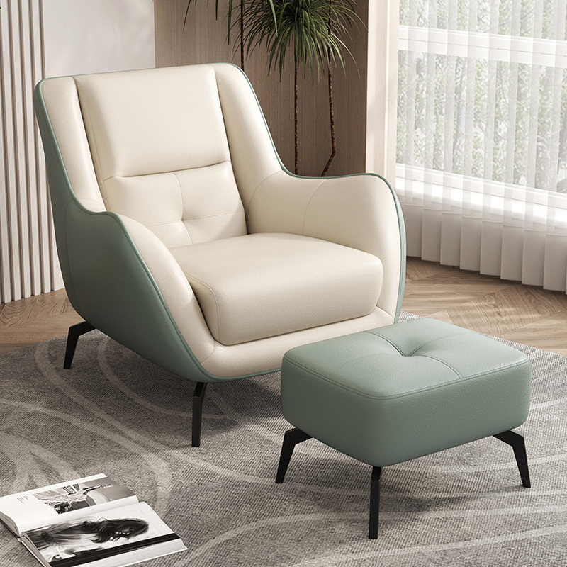 Beige and mint green tech fabric with footrest