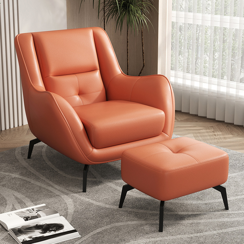 orange tech fabric with footrest