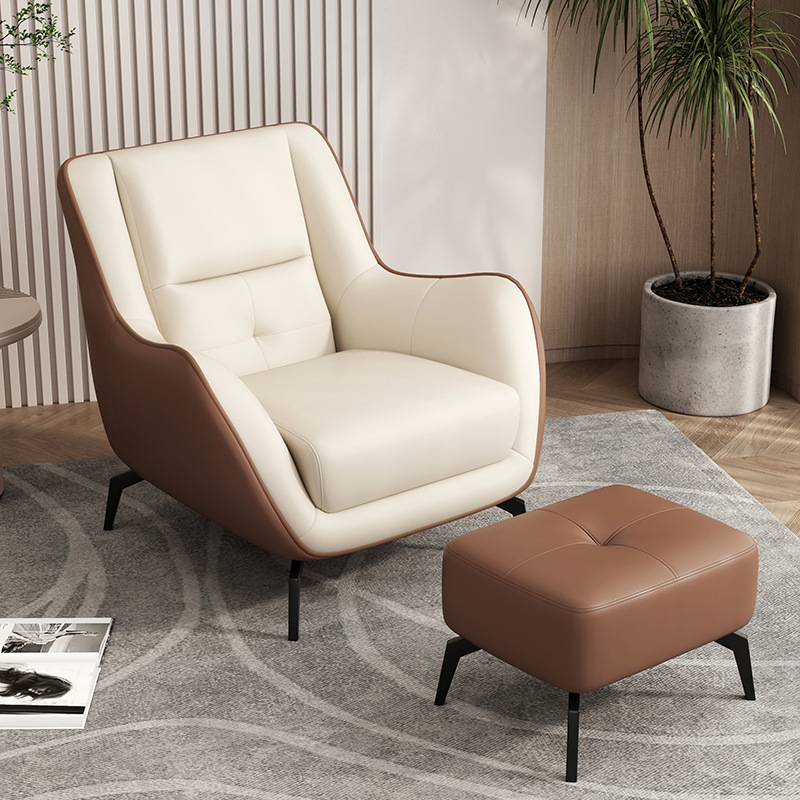 Beige and brown Scratch-Resistant Fabric with footrest