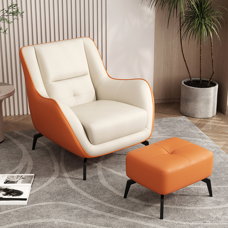 Beige and orange Scratch-Resistant Fabric with footrest