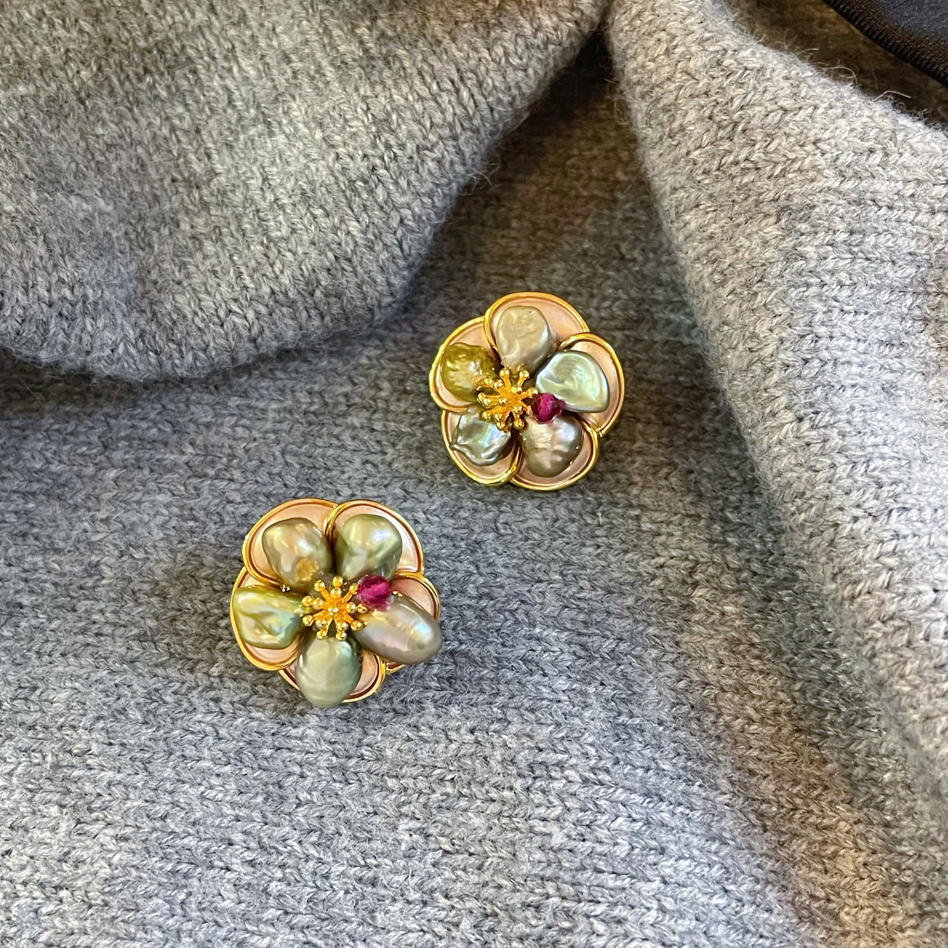 1:[freshwater pearl + s925 silver needle]: nl08574e