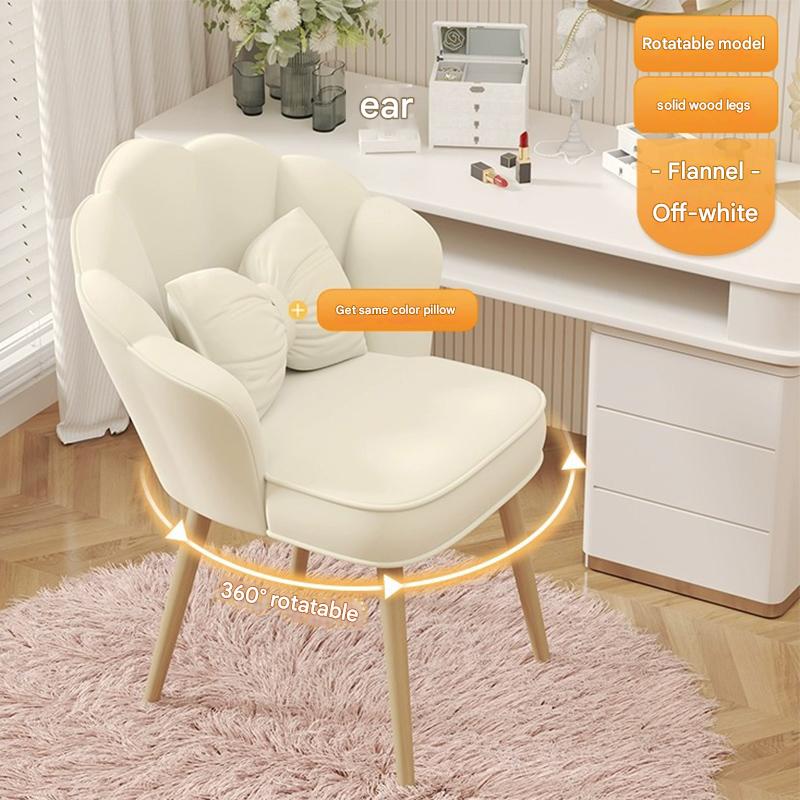 rotatable creamy-white-solid wood legs