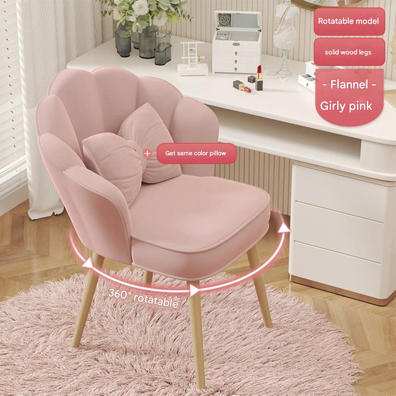 rotatable pink-solid wood legs