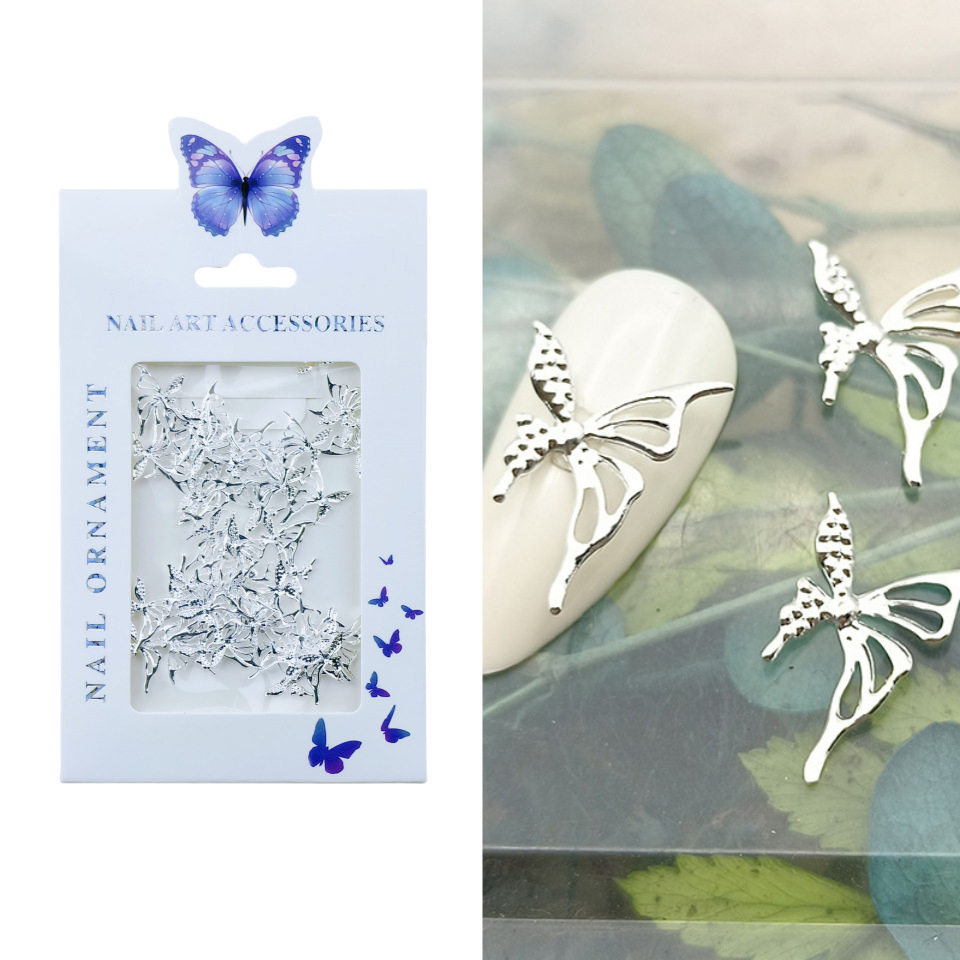 1:Long wing hollow butterfly-silver