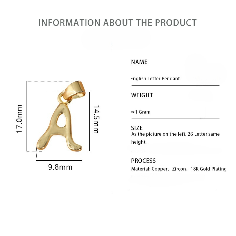 1:English letter-a (single pendant)