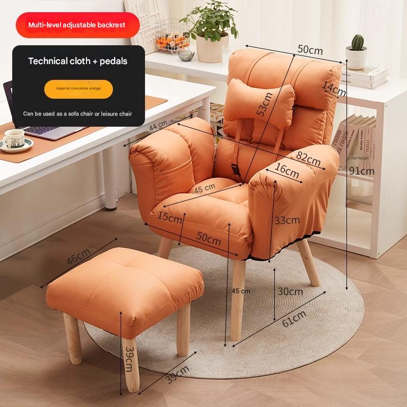 tech fabric orange single chair   pedal