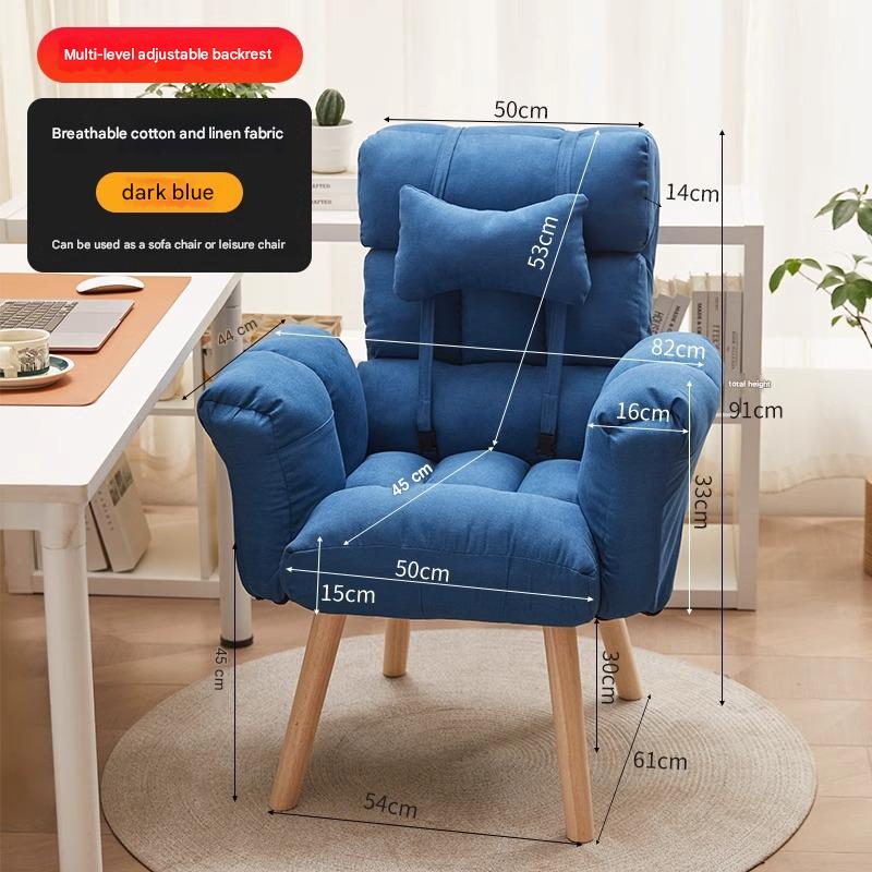 [cotton and linen] dark blue single chair