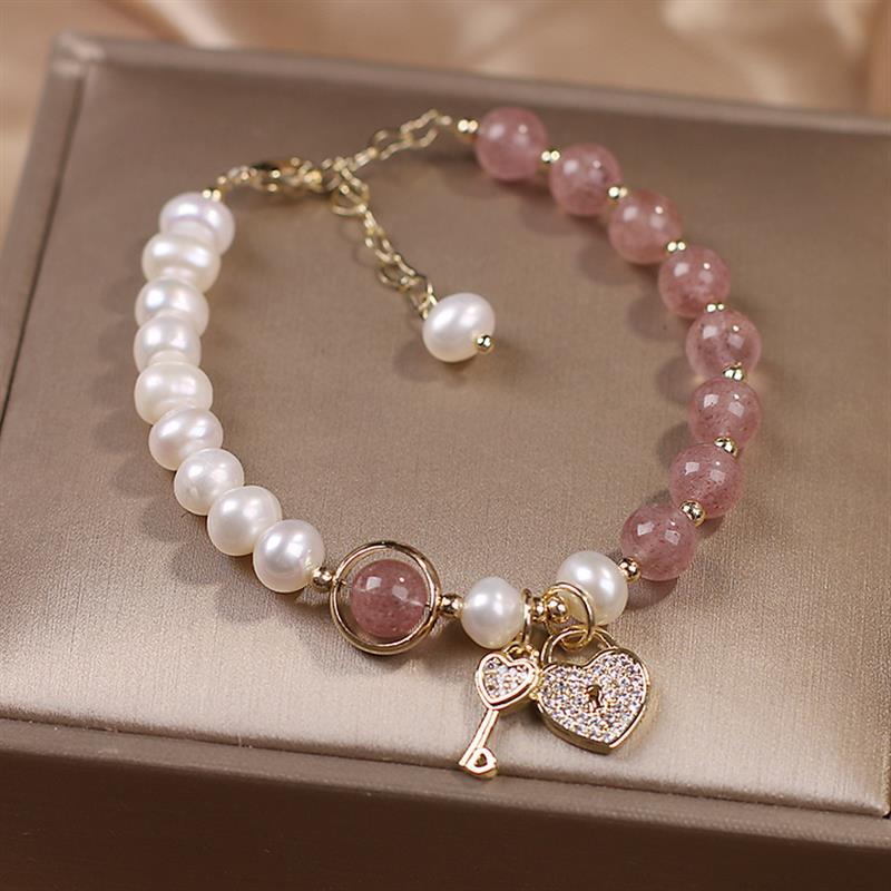 5:Light gray strawberry Crystal Love Lock