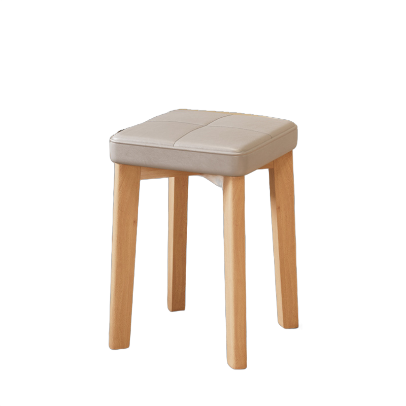 Solid wood legs   light gray leather