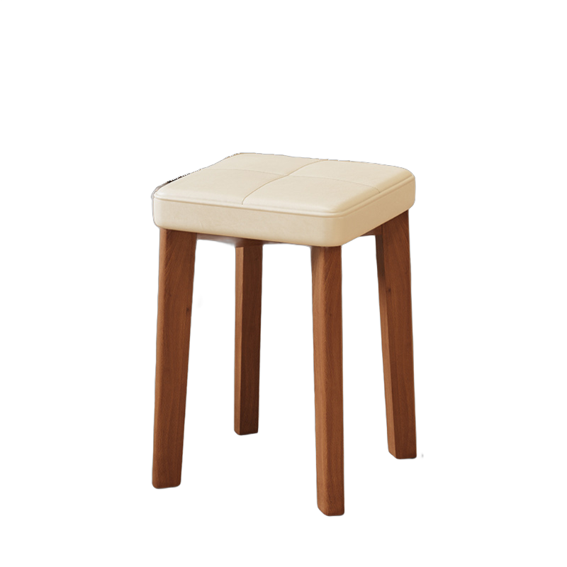 Walnut legs   milk white leather