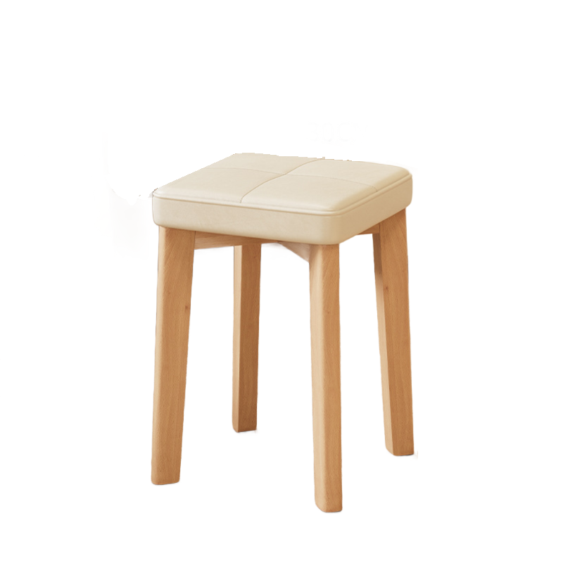 Solid wood legs   milk white leather