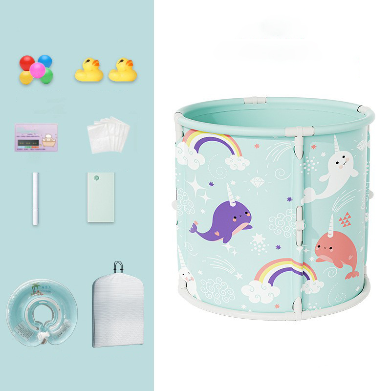 Blue-green (gift bag)  neck collar   storage bag  5 bath bags