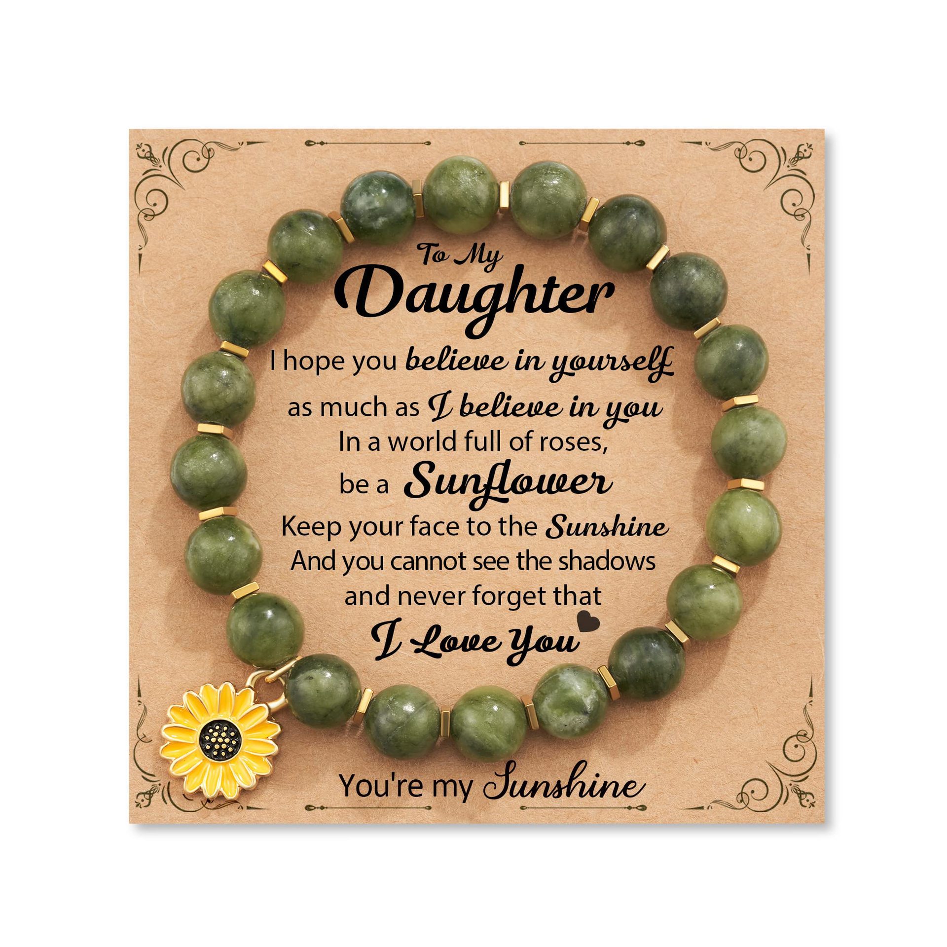 4:African Pine Sunflower Pendant Gold Partition Daughter Card